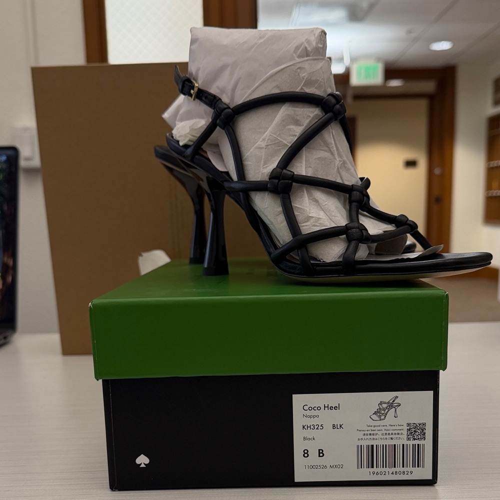 Kate Spade Black Strappy Heels! BNWT! Size 8!